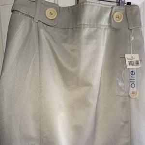 Metallic Gray Skirt made in Italy Size 16